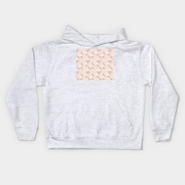Blush rose gold triangles Kids Hoodie by RoseAesthetic